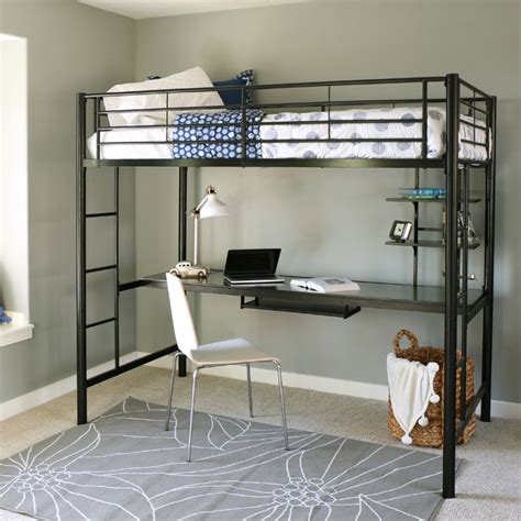 metal frame twin loft bed|walker edison twin loft bed.